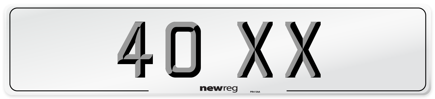 40 XX Front Number Plate