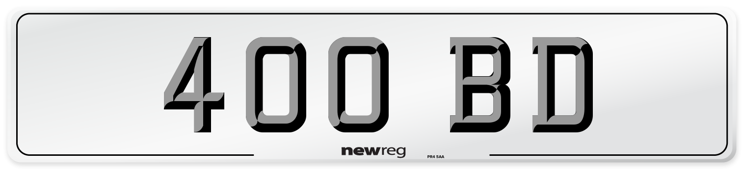 400 BD Front Number Plate