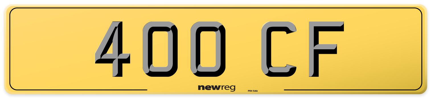 400 CF Rear Number Plate
