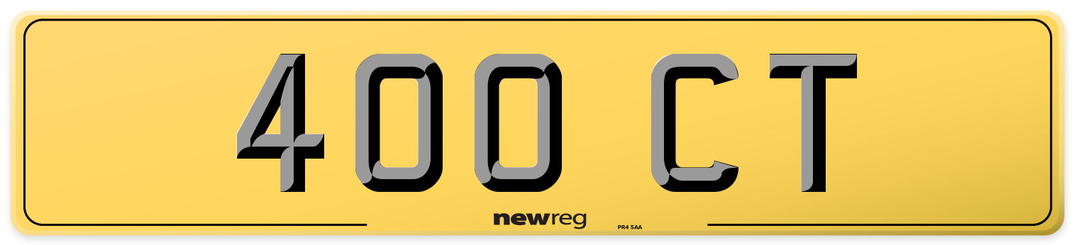 400 CT Rear Number Plate