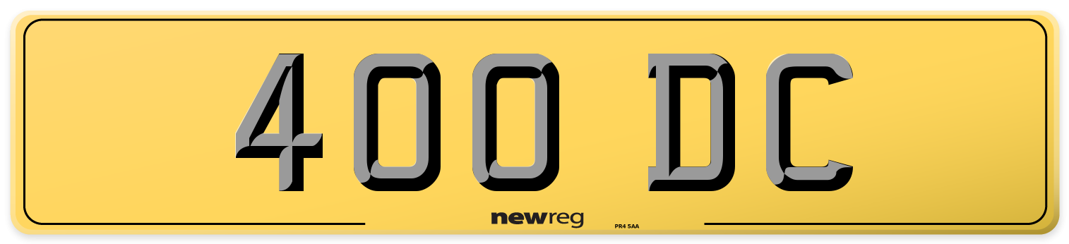 400 DC Rear Number Plate