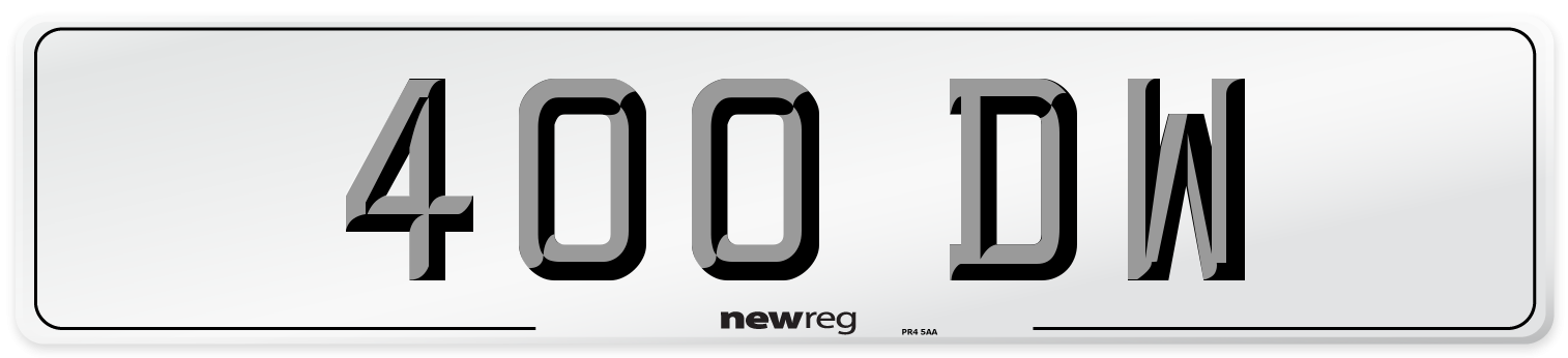 400 DW Front Number Plate
