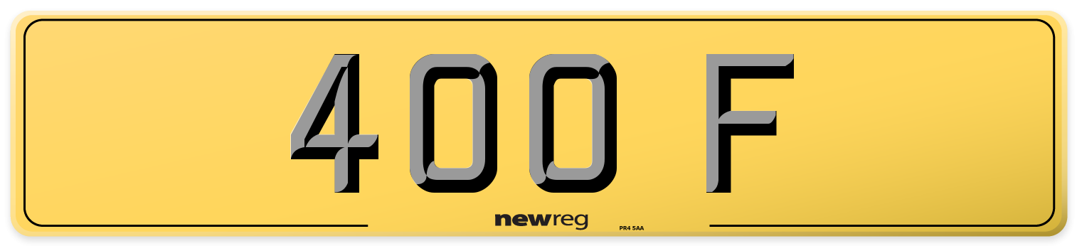 400 F Rear Number Plate
