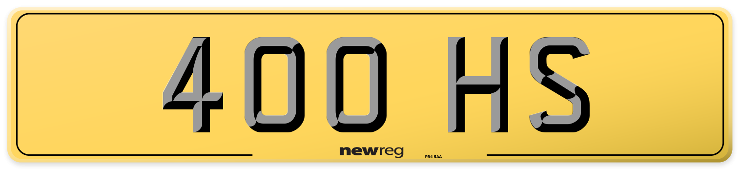400 HS Rear Number Plate