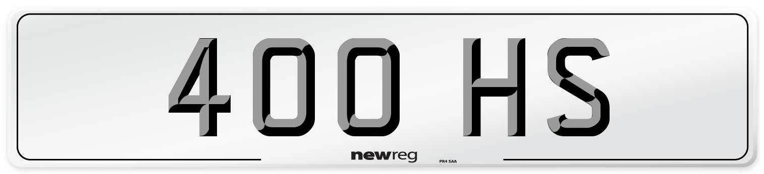 400 HS Front Number Plate