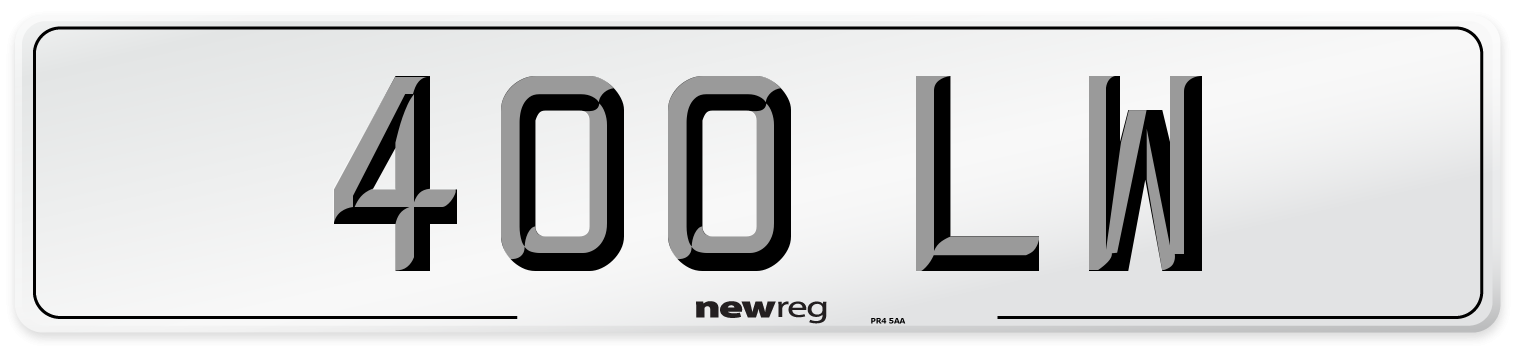 400 LW Front Number Plate