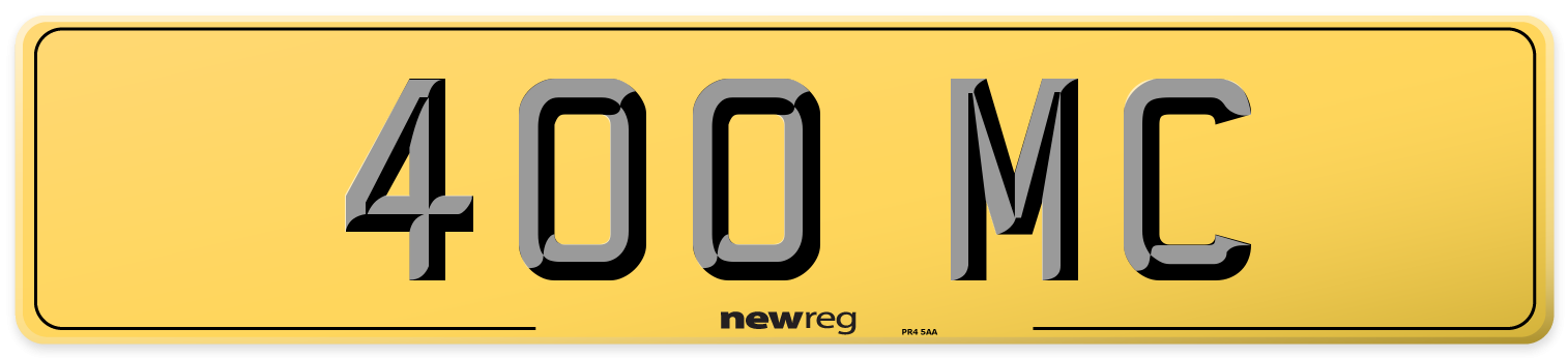 400 MC Rear Number Plate
