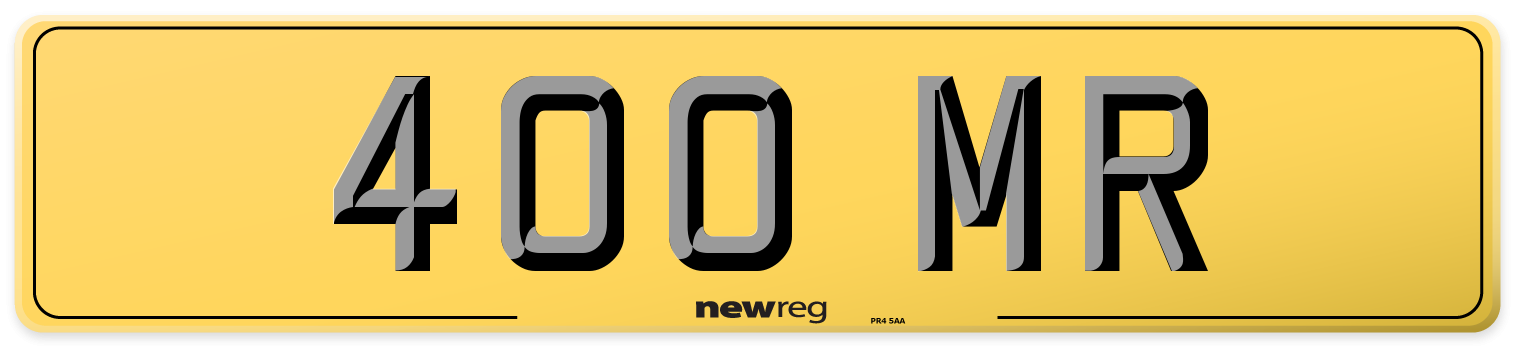 400 MR Rear Number Plate
