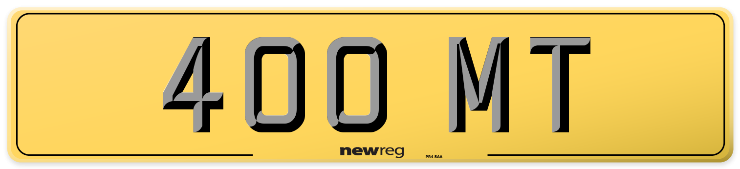 400 MT Rear Number Plate