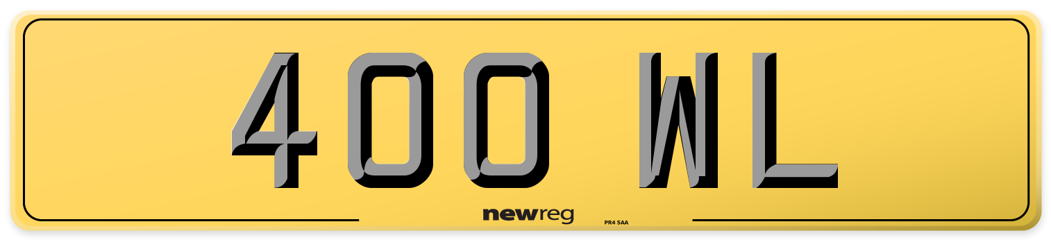 400 WL Rear Number Plate