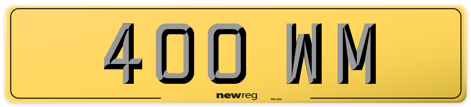 400 WM Rear Number Plate