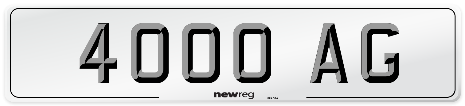 4000 AG Front Number Plate