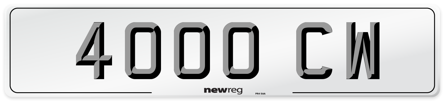 4000 CW Front Number Plate