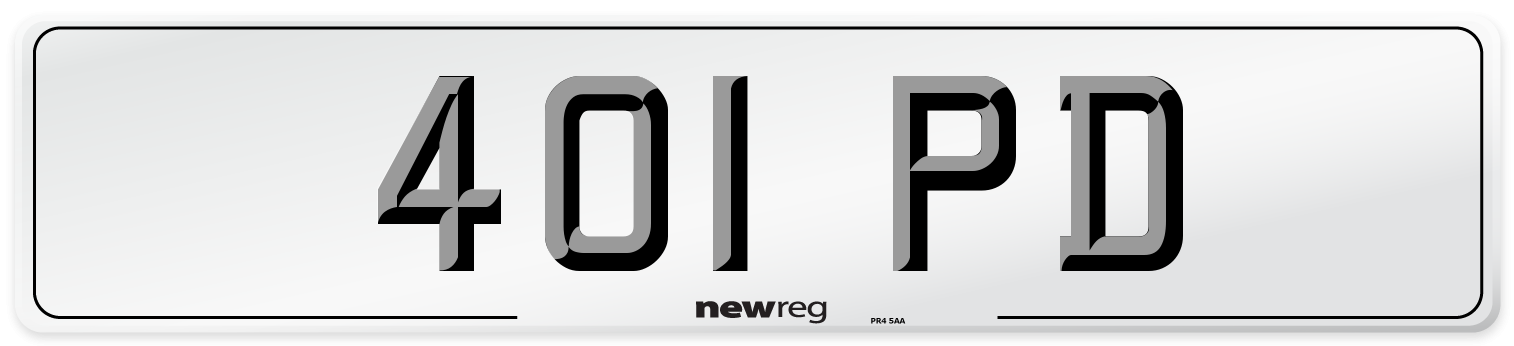 401 PD Front Number Plate