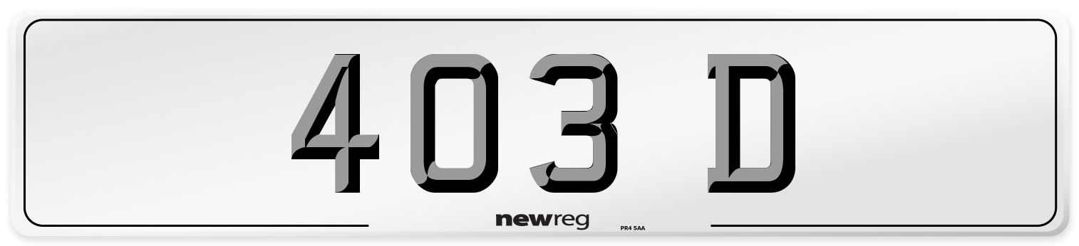 403 D Front Number Plate