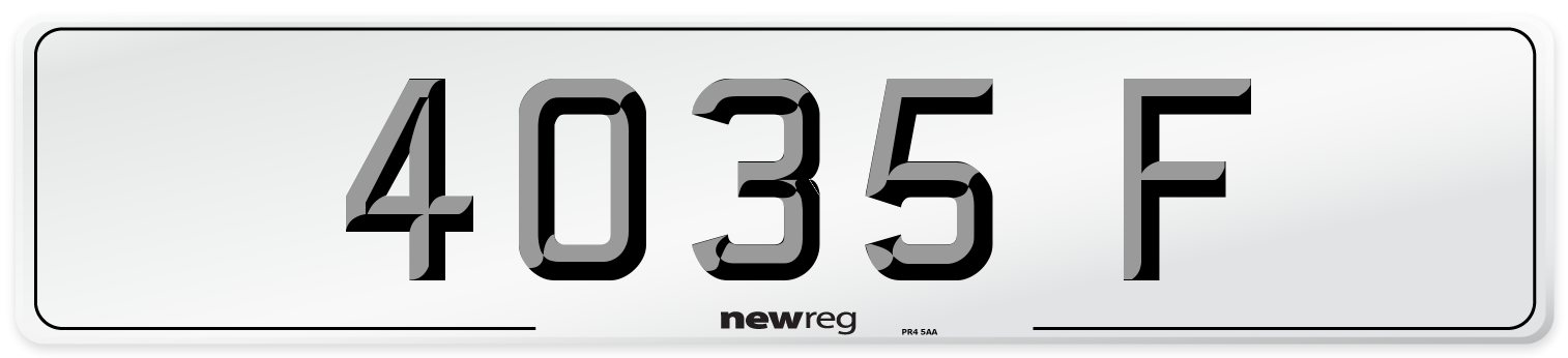 4035 F Front Number Plate