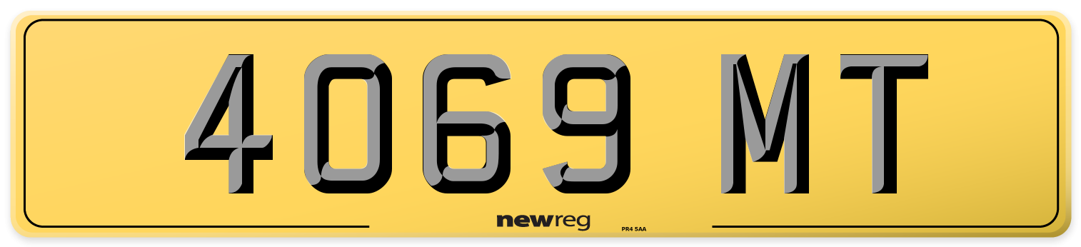 4069 MT Rear Number Plate