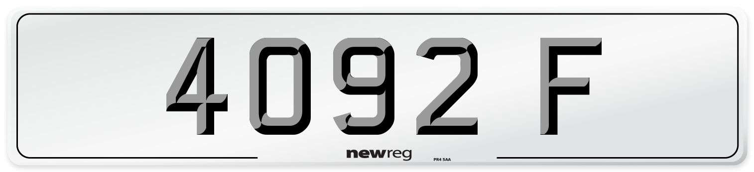 4092 F Front Number Plate