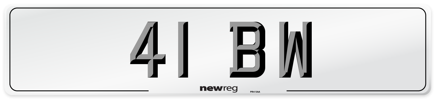 41 BW Front Number Plate