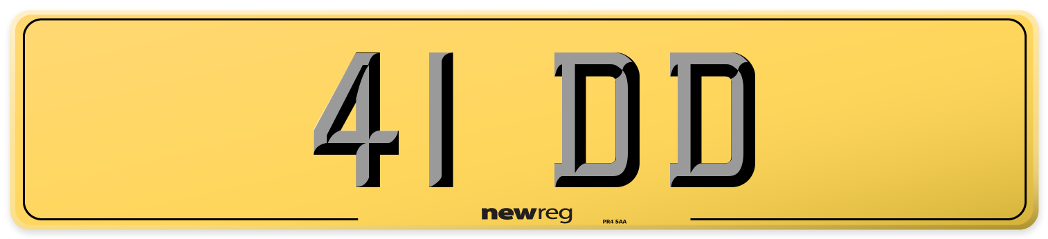 41 DD Rear Number Plate