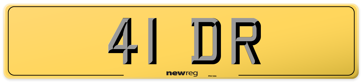 41 DR Rear Number Plate