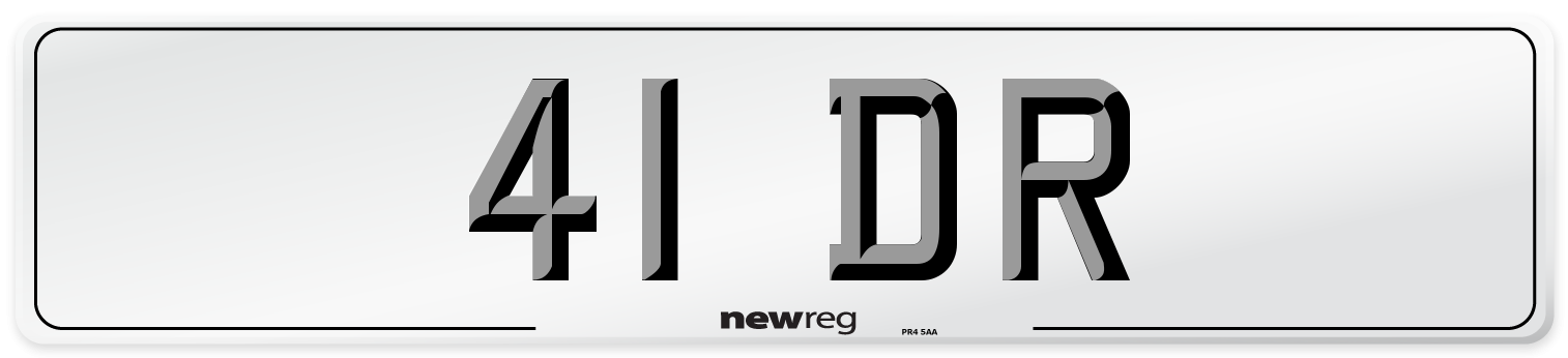 41 DR Front Number Plate