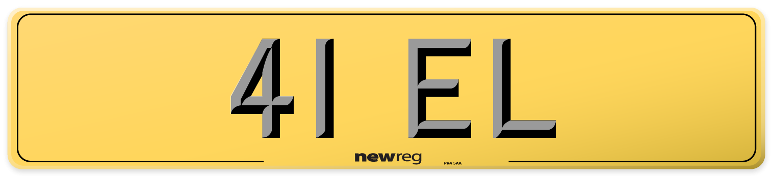 41 EL Rear Number Plate