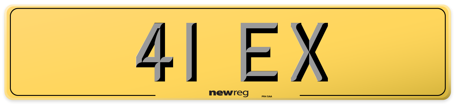 41 EX Rear Number Plate