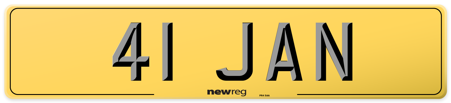 41 JAN Rear Number Plate