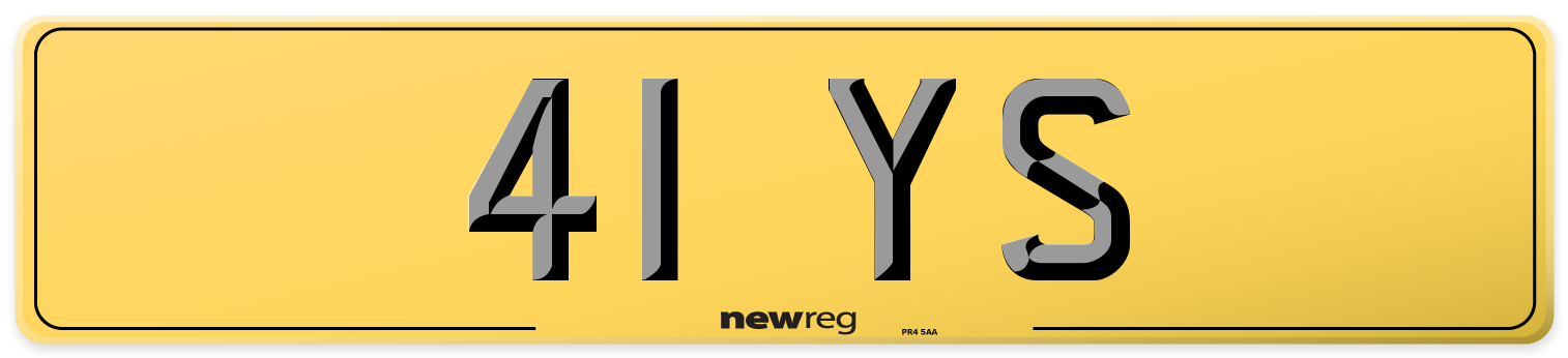 41 YS Rear Number Plate