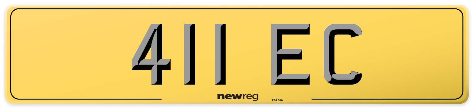411 EC Rear Number Plate