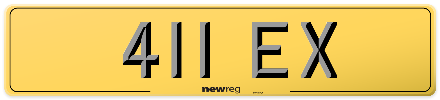 411 EX Rear Number Plate