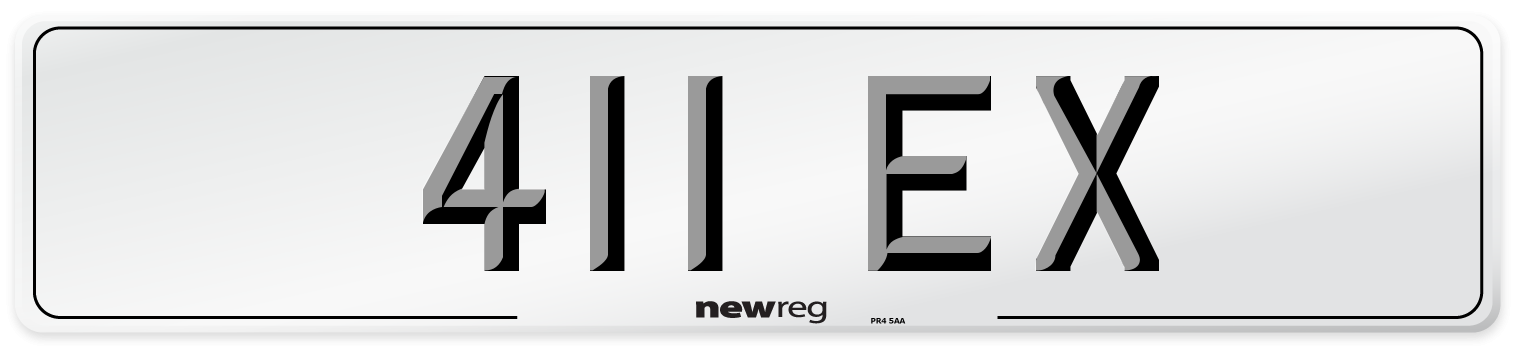 411 EX Front Number Plate