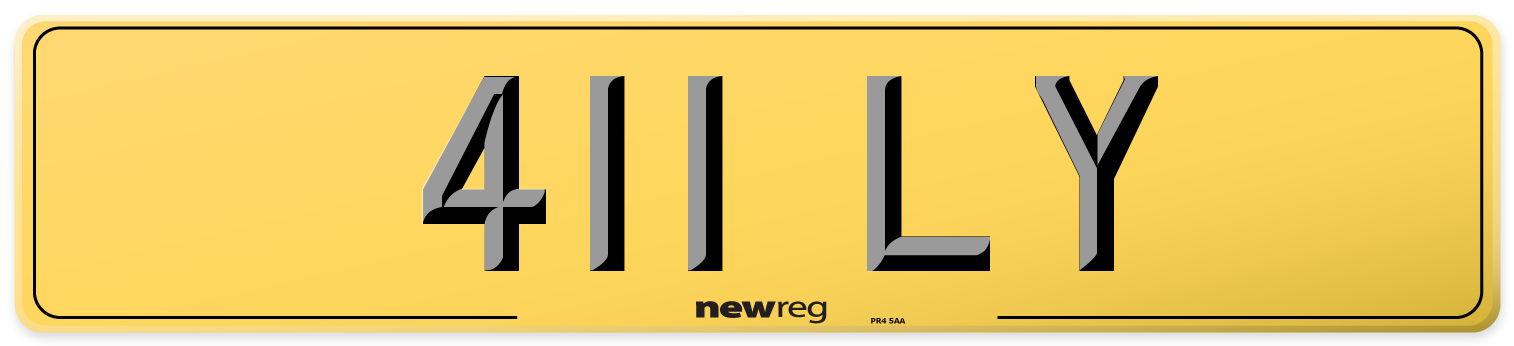 411 LY Rear Number Plate