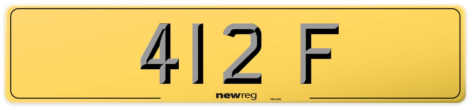 412 F Rear Number Plate