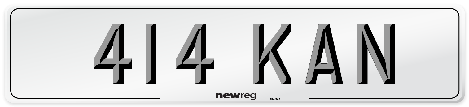 414 KAN Front Number Plate