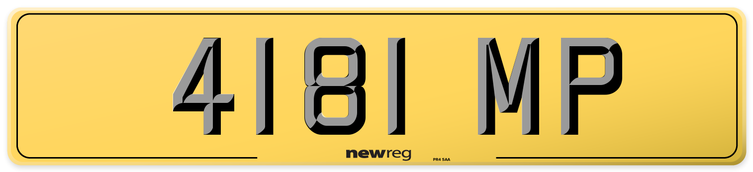 4181 MP Rear Number Plate