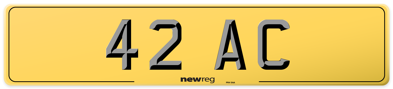 42 AC Rear Number Plate