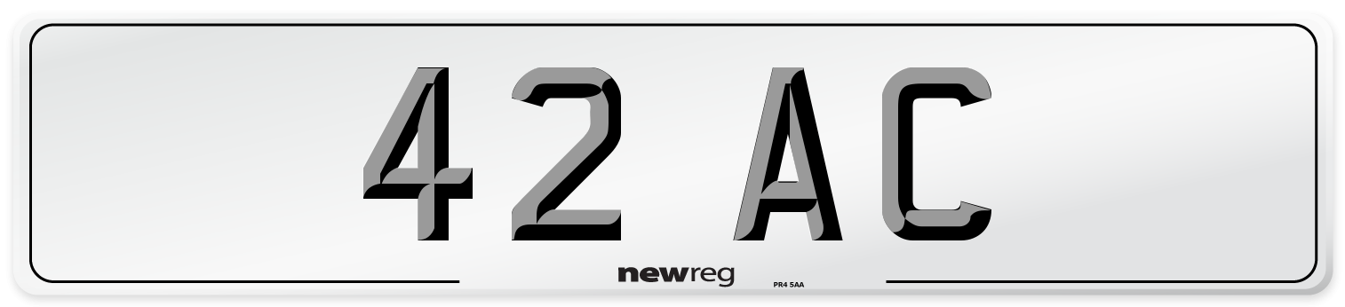 42 AC Front Number Plate