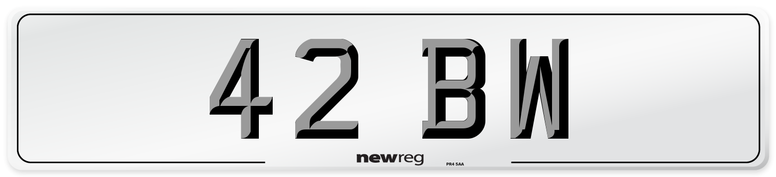 42 BW Front Number Plate