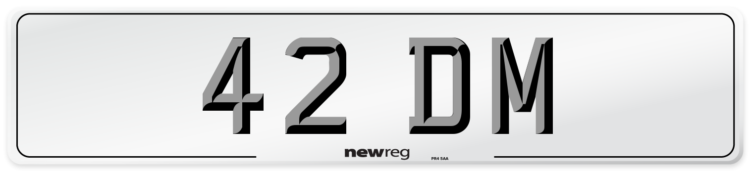 42 DM Front Number Plate