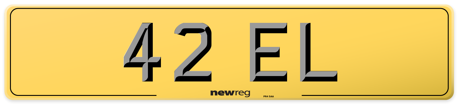 42 EL Rear Number Plate