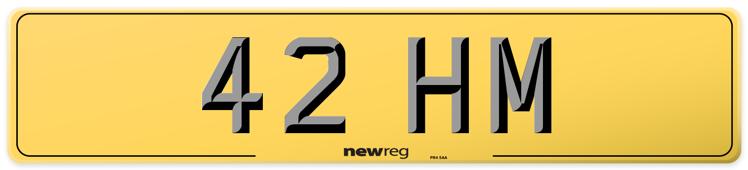 42 HM Rear Number Plate