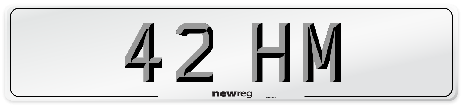 42 HM Front Number Plate