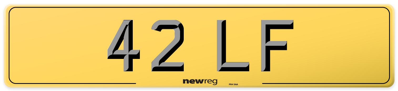 42 LF Rear Number Plate