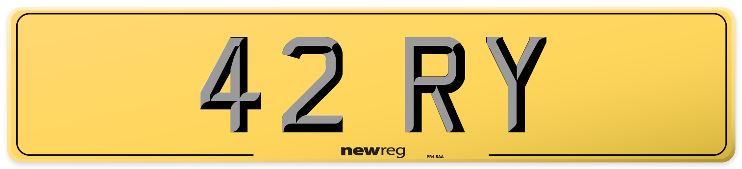 42 RY Rear Number Plate