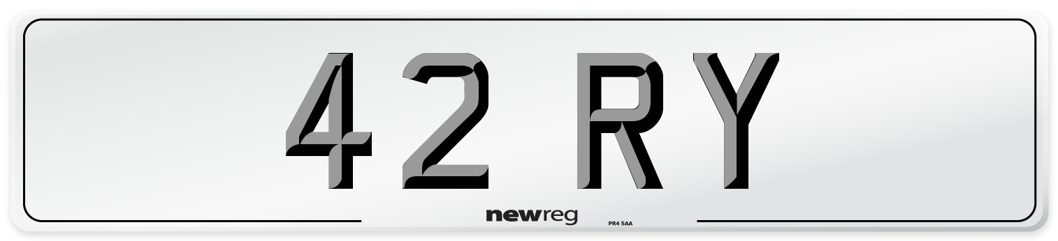 42 RY Front Number Plate