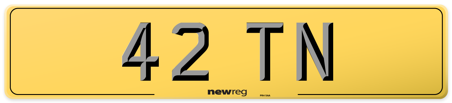 42 TN Rear Number Plate