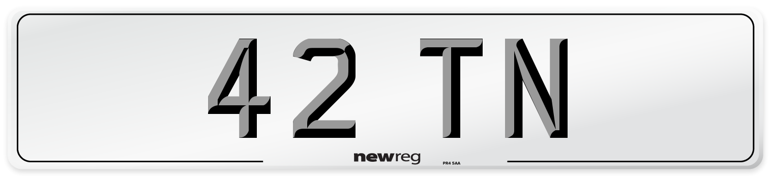 42 TN Front Number Plate