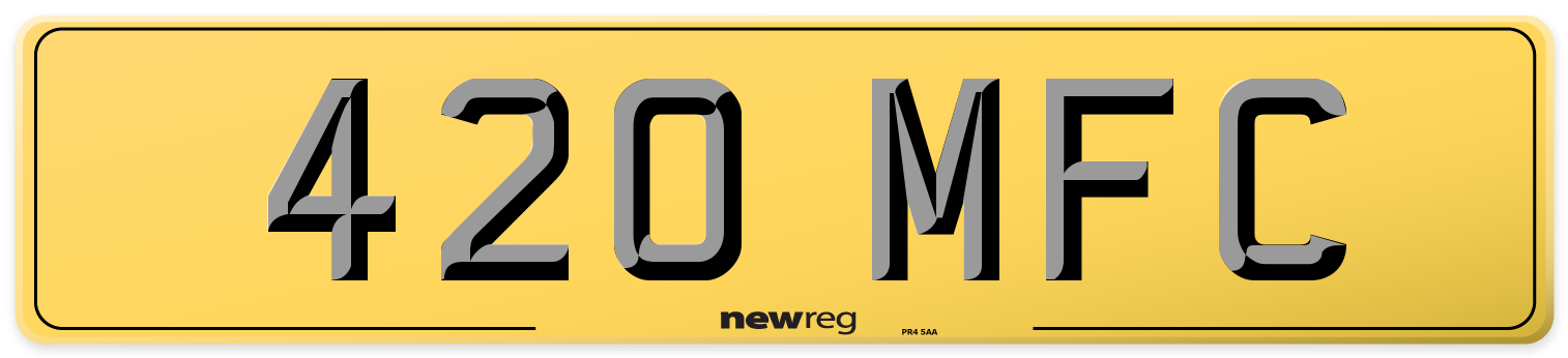 420 MFC Rear Number Plate